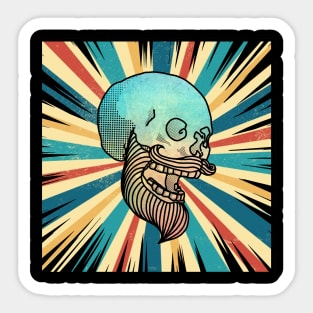 Vintage Hipster Skull Sticker